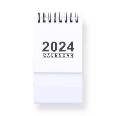 2024 Mini Desk Calendar - White - Stationery Pal