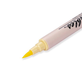 Kuretake Zig Brushables Brush Pen - Pure Yellow 050 - Stationery Pal