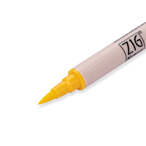 Kuretake Zig Brushables Brush Pen - Pure Yellow 050 - Stationery Pal