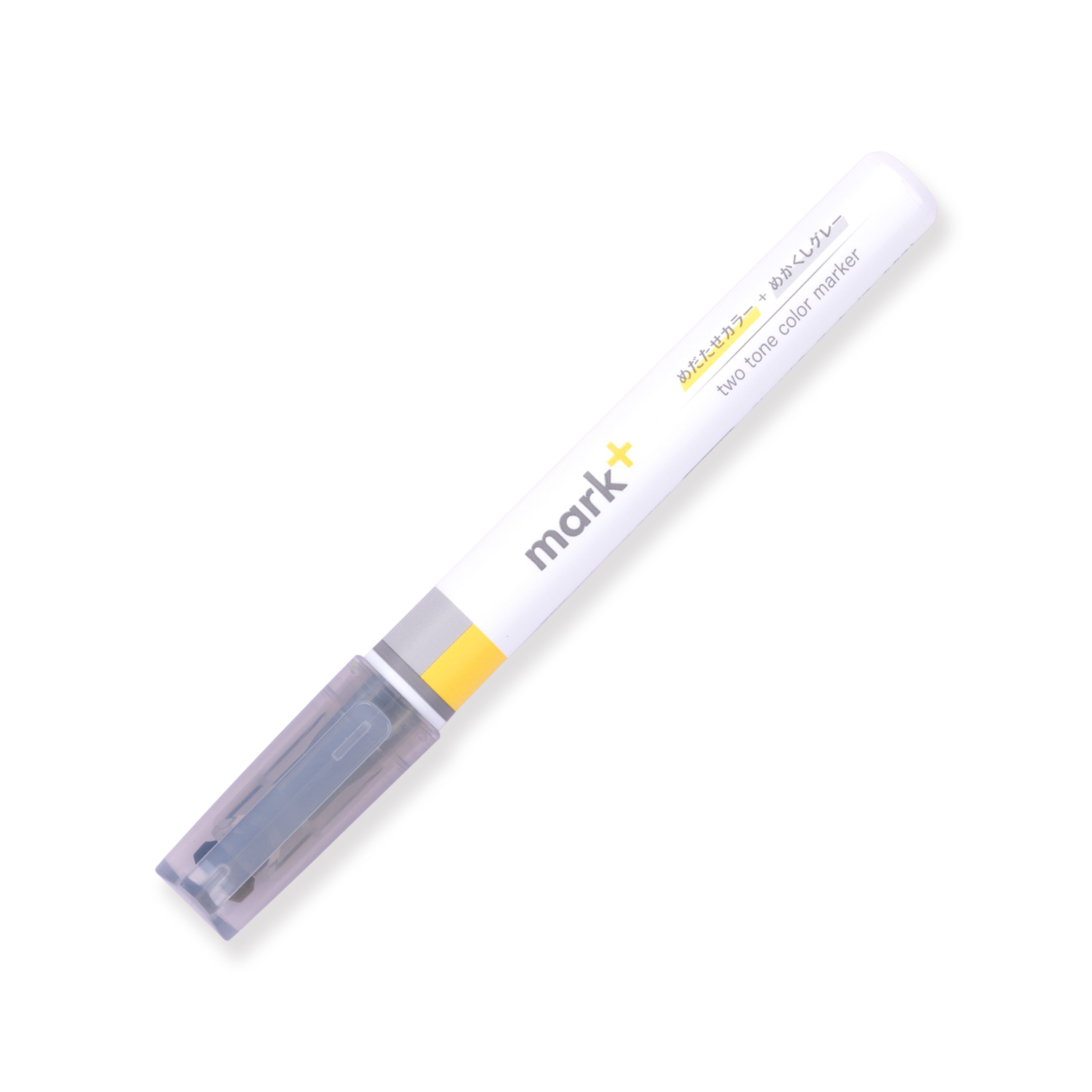 Kokuyo Mark+ Dual Color Highlighter - Gray Type - Yellow & Gray