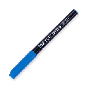 Kuretake Zig Fudebiyori Brush Pen - Dull Blue 034 - Stationery Pal