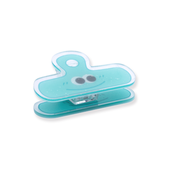 Acrylic Paper Clip - Cyan - Stationery Pal