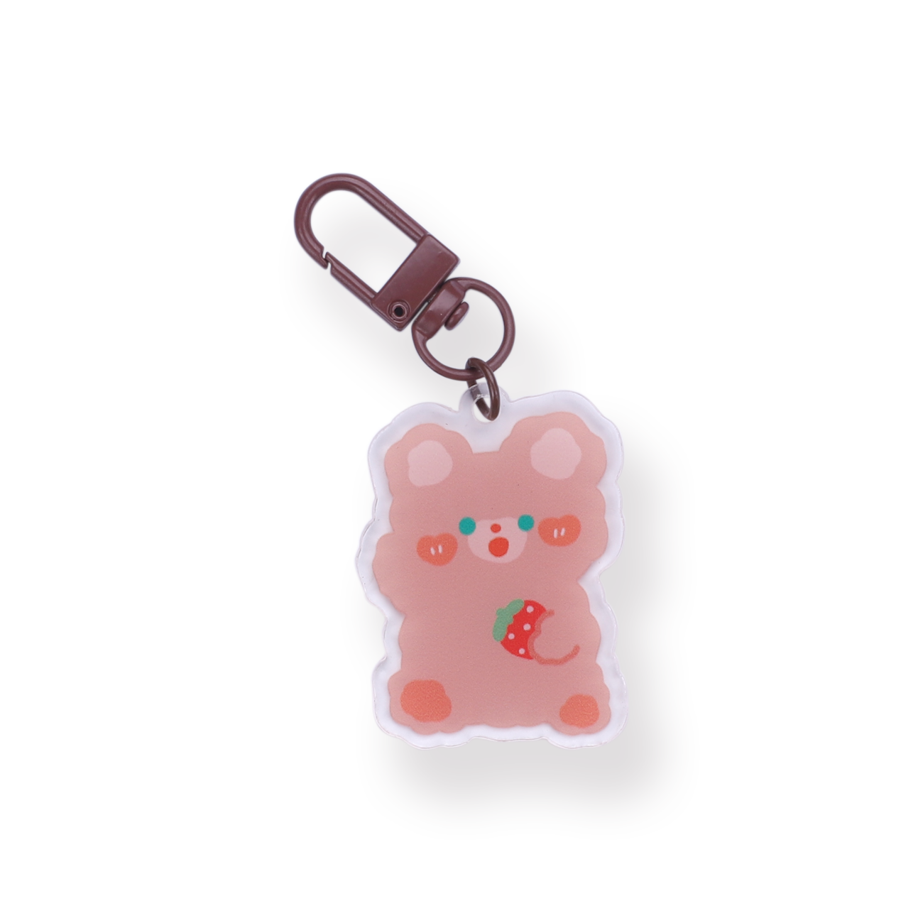Acrylic Strawberry Bear Keychain – Stationery Pal