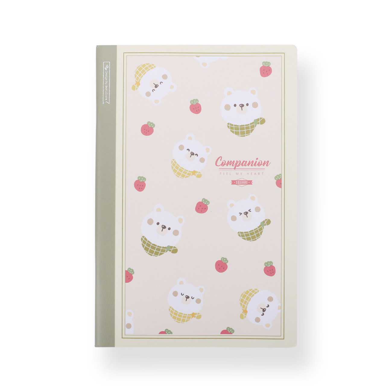 Animal Notebook - A5 - Grid - Strawberry Bear - Stationery Pal