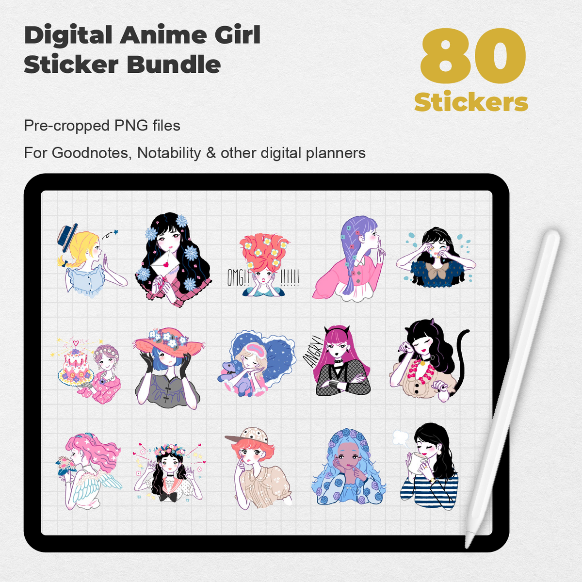 One Piece Digital Stickers, Anime Digital Stickers, Goodnotes Stickers, One  Piece Clipart Bundle, Digital Download, PNG, Commercial Use 
