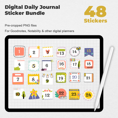 48 Digital Daily Journal Sticker Bundle - Stationery Pal