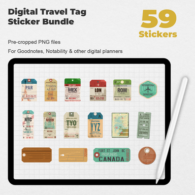 59 Digital Travel Tag Sticker Bundle - Stationery Pal
