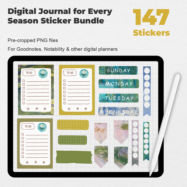 342 Everyday Digital Journaling Stickers Pack — Stationery Pal