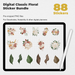 88 Digital Classic Floral Sticker Bundle - Stationery Pal