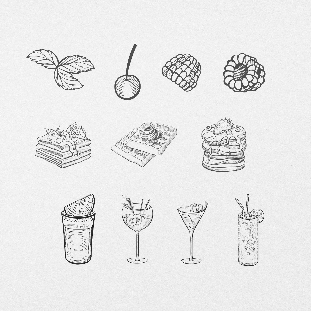 43 Digital Food and Drinks Sticker Bundle - Stationery Pal