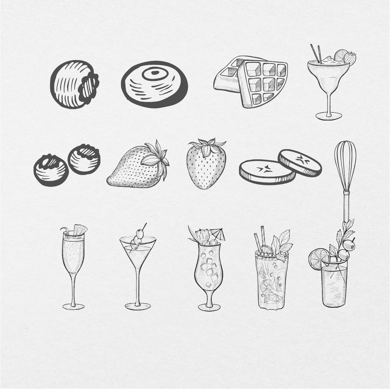 43 Digital Food and Drinks Sticker Bundle - Stationery Pal