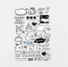 5 Digital Black and White Doodle Sticker Bundle - Stationery Pal