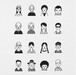 100 Digital Doodle Face Sticker Bundle - Stationery Pal
