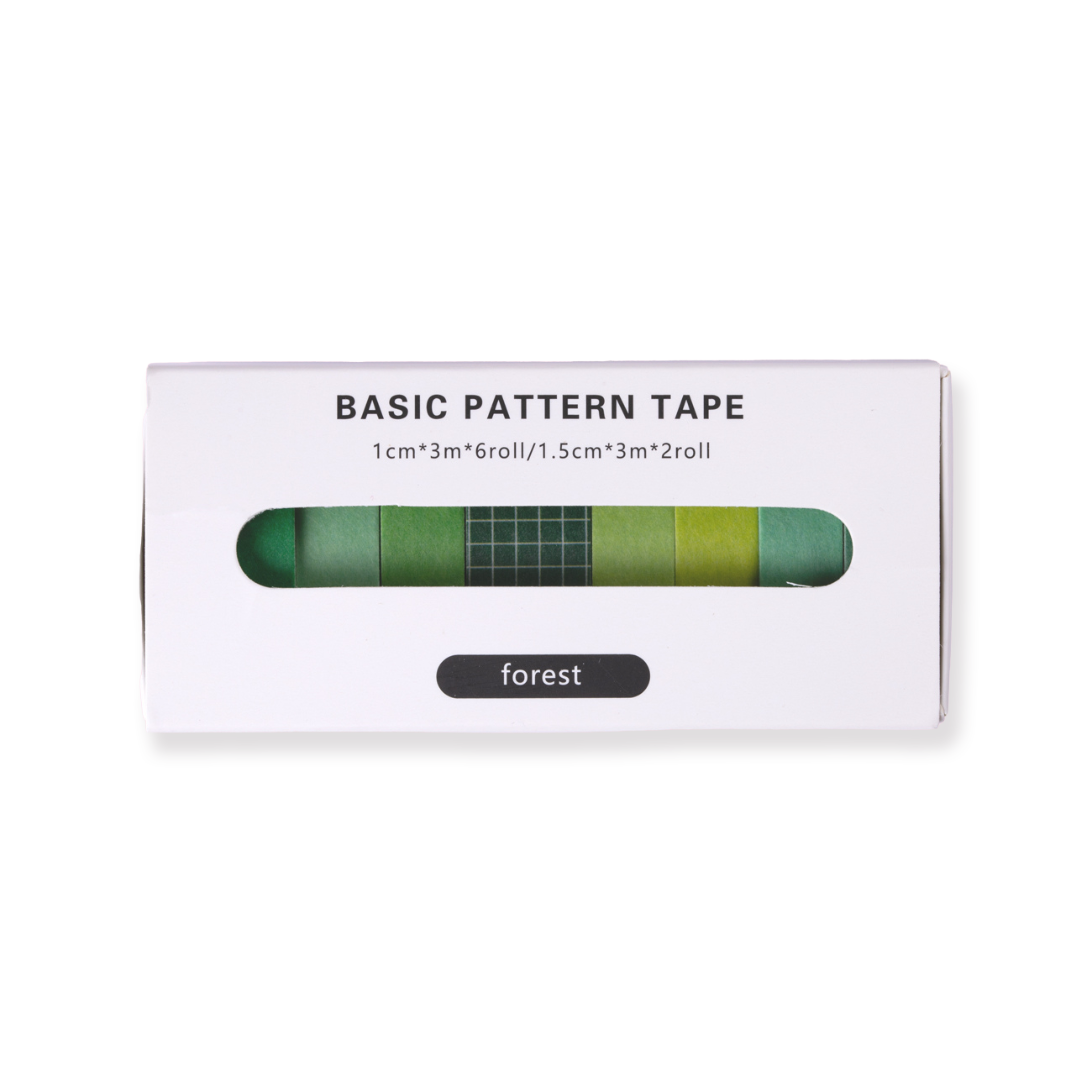 Basic Pattern Washi Tape - Forest - Set of 8