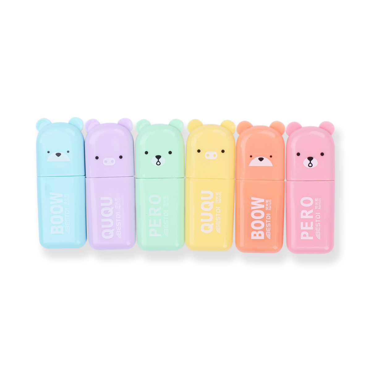 Bear shaped Mini Highlighter Set of 6 Stationery Pal