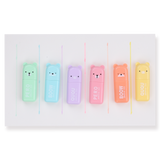 Bear-shaped Mini Highlighter - Set of 6 - Stationery Pal