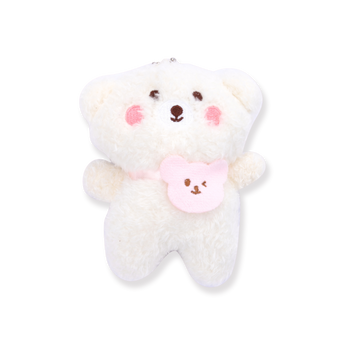 Blush Bear Keychain - White - Stationery Pal