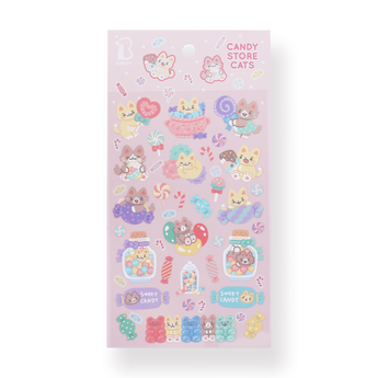 Bonito Candy Store Cats Stickers - Stationery Pal