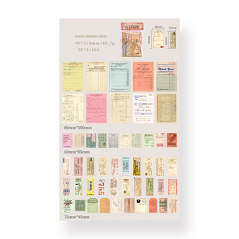 Breeze Memory Sticker Pack - Bunshima Codex edition - 100 pcs - Stationery Pal