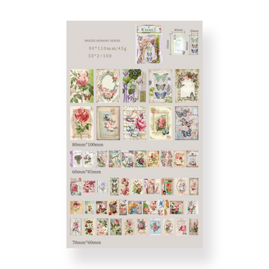 Breeze Memory Sticker Pack - The Tale of Spring edition - 100 pcs - Stationery Pal