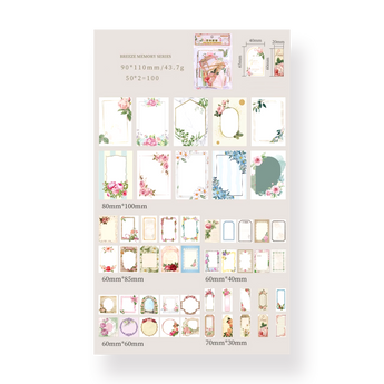 Breeze Memory Sticker Pack - The vegetation is beautiful edition - 100 pcs - Stationery Pal