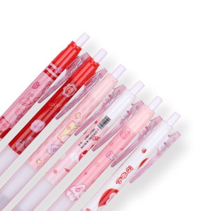 Cartoon Gel Pen - Set of 6 - Strawberry Bunny - Stationery Pal