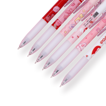 Cartoon Gel Pen - Set of 6 - Strawberry Bunny - Stationery Pal