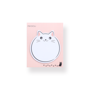 Cat Sticky Notes - White cat - Stationery Pal