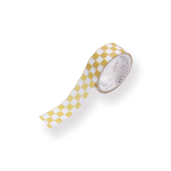 Checkerboard Washi Tape - Yellow - Stationery Pal