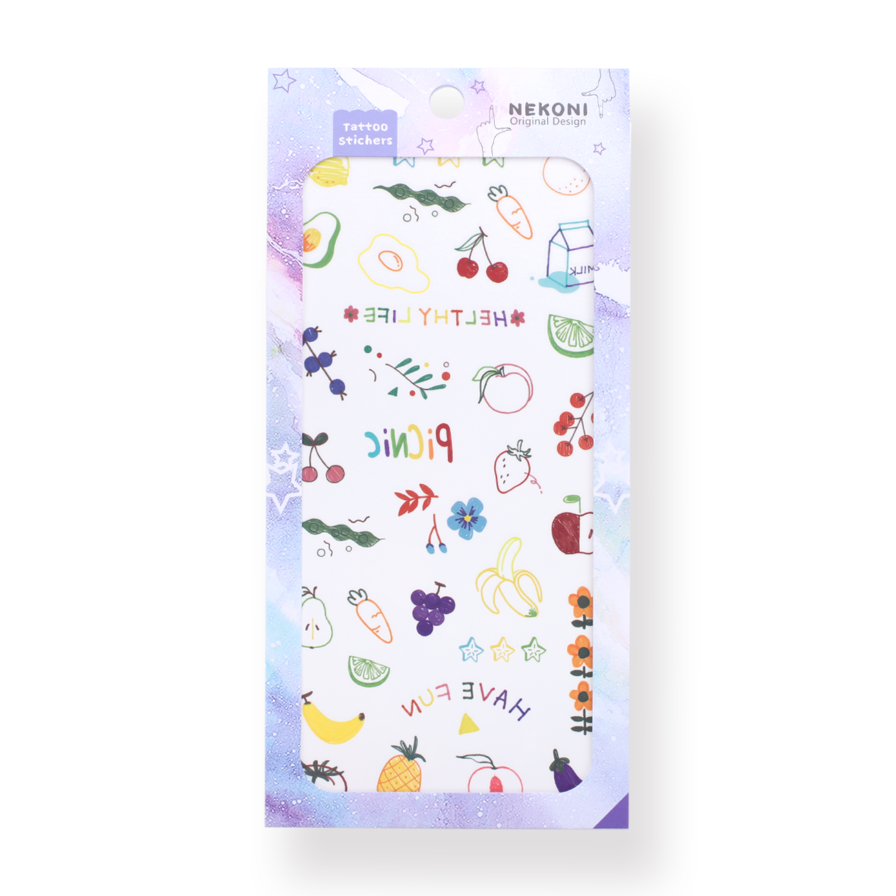Colorful Tattoo Sticker - Fruit and Vegetable