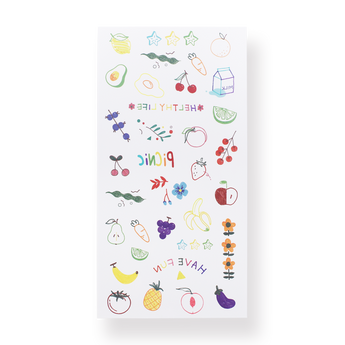 Colorful Tattoo Sticker - Fruit and Vegetable - Stationery Pal