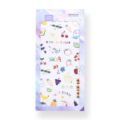 Colorful Tattoo Sticker - Fruit and Vegetable - Stationery Pal