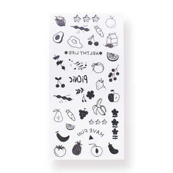 Colorful Tattoo Sticker - Fruit and Vegetable - Stationery Pal