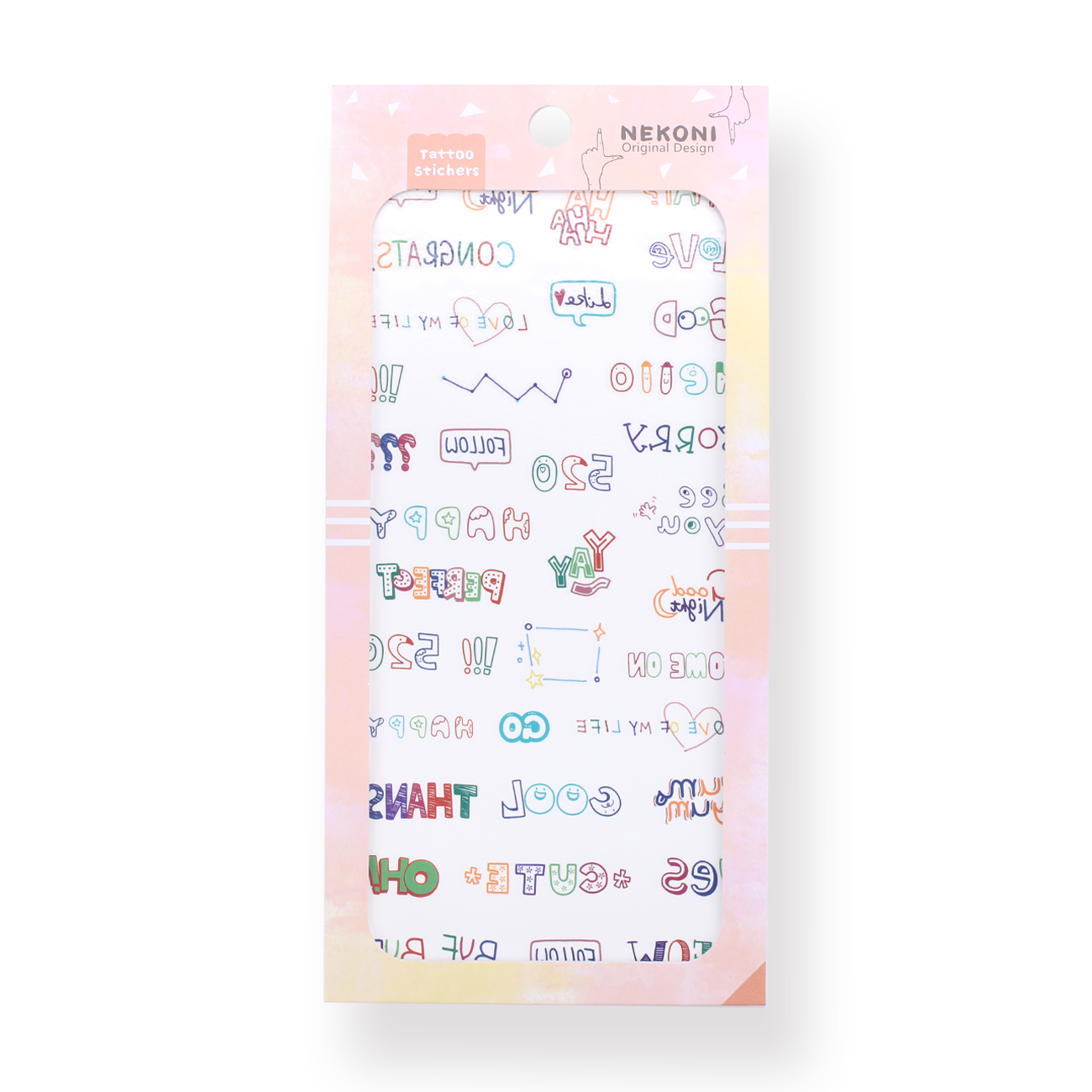 Colorful Tattoo Sticker - Letters - Stationery Pal