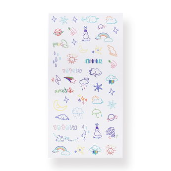 Colorful Tattoo Sticker - Weather - Stationery Pal