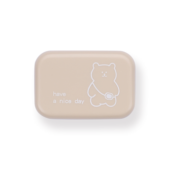 Contact Lens Case - Khaki Bear - Stationery Pal