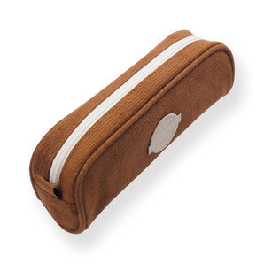 Corduroy Retro Pencil Case - Coffee - Stationery Pal