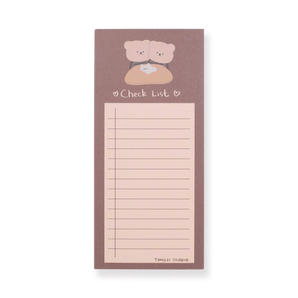 Couple Bear Memo Pad - Coffee - Stationery Pal