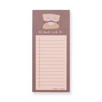 Couple Bear Memo Pad - Coffee - Stationery Pal