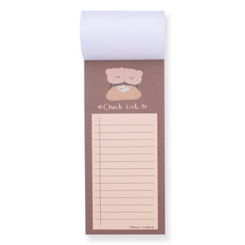 Couple Bear Memo Pad - Coffee - Stationery Pal