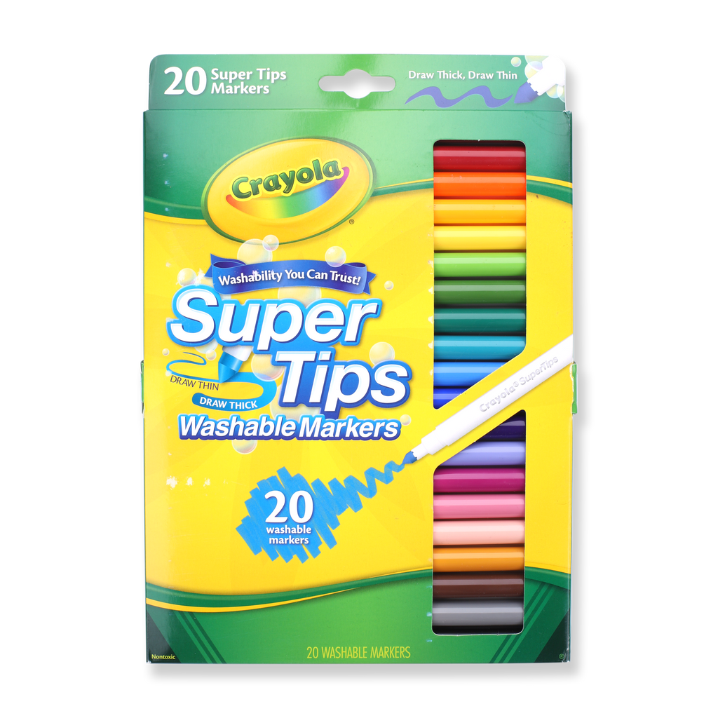 Crayola Washable Super Tips Markers 20pk - Dollarpapa
