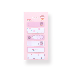 Cute Girl Sticky Notes - Pink - Stationery Pal