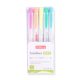 DONG-A Twinliner Soft Highlighter - Fluorescent Set - Stationery Pal