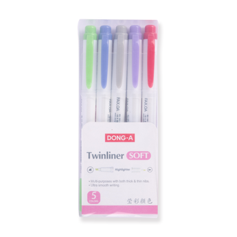 DONG-A Twinliner Soft Highlighter - Soft Mild Set - Stationery Pal