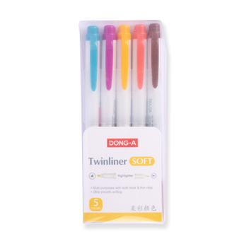 DONG-A Twinliner Soft Highlighter - Warm Color Set - Stationery Pal