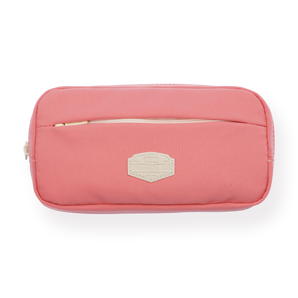 Double-Layer Retro Pencil Case - Coral - Stationery Pal