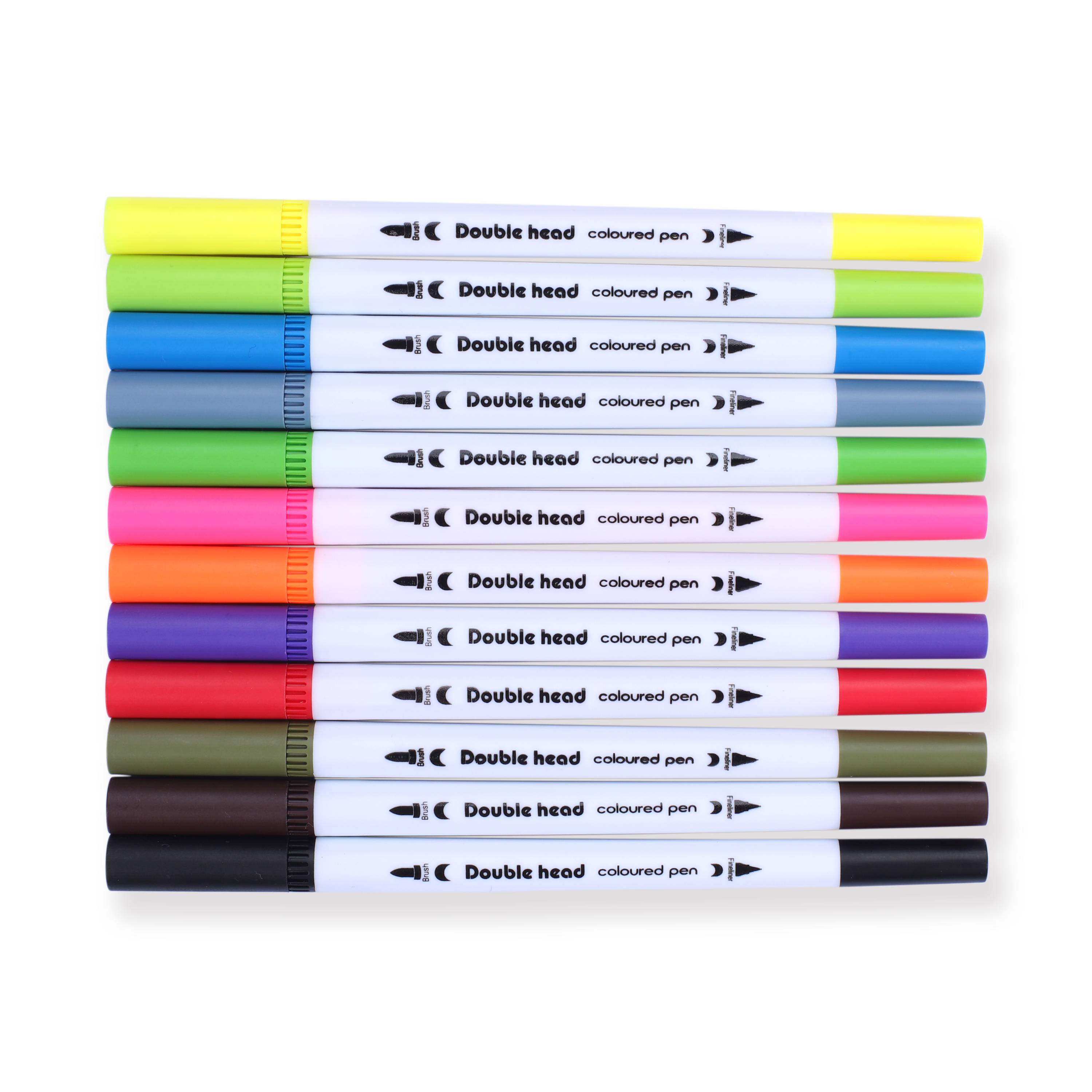 Double-Sided Water-based Brush Pen - 12 Color Set - Stationery Pal