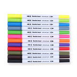 Double-Sided Water-based Brush Pen - 12 Color Set - Stationery Pal