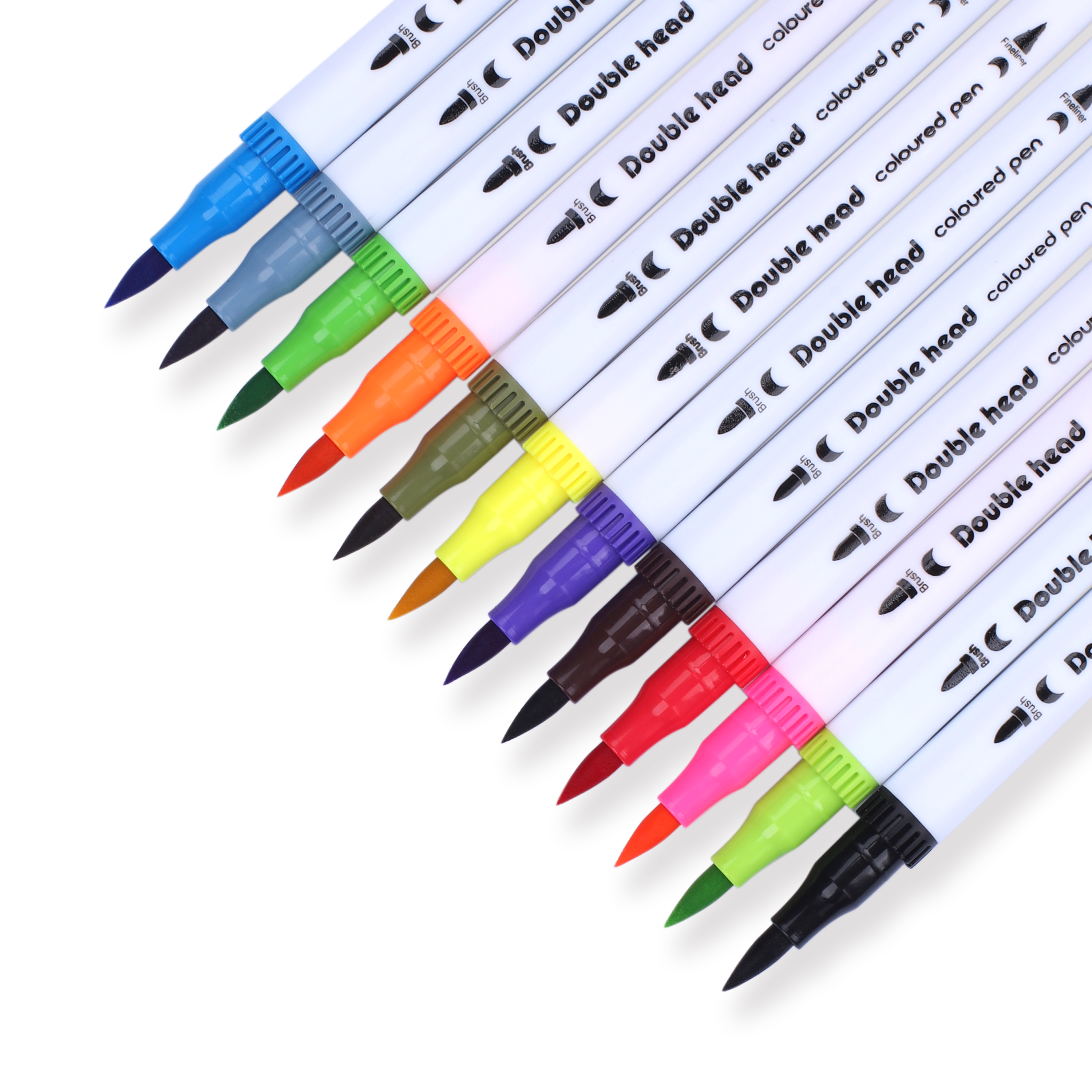 Double-Sided Water-Based Marker Pen - 12 Color Set