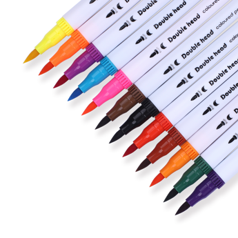 Double-Sided Water-based Brush Pen - 24 Color Set - Stationery Pal